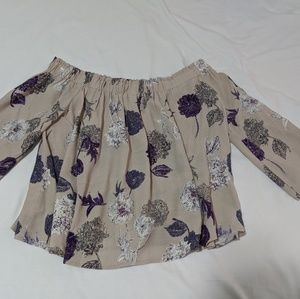 Off the shoulder floral shirt